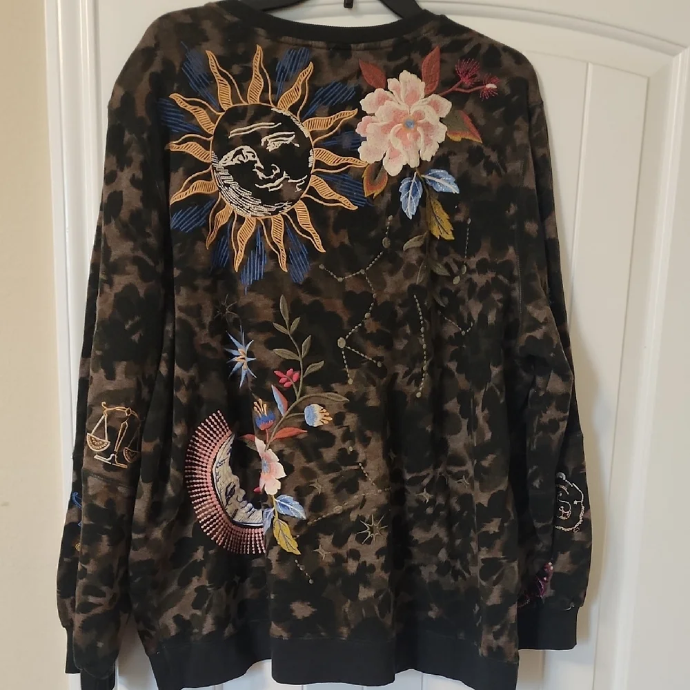 Johnny Was Multicolor Embroidered Sweatshirt - Picture 3 of 3